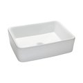 Elk Home Vitreous China Rectangle Vessel Sink, White 1875 inch CVE190RC